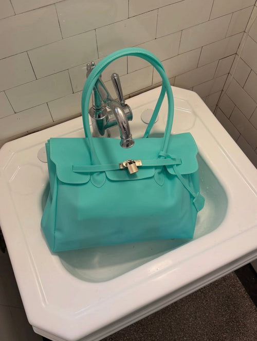 Medium Jelly Firkin Bag — Aqua