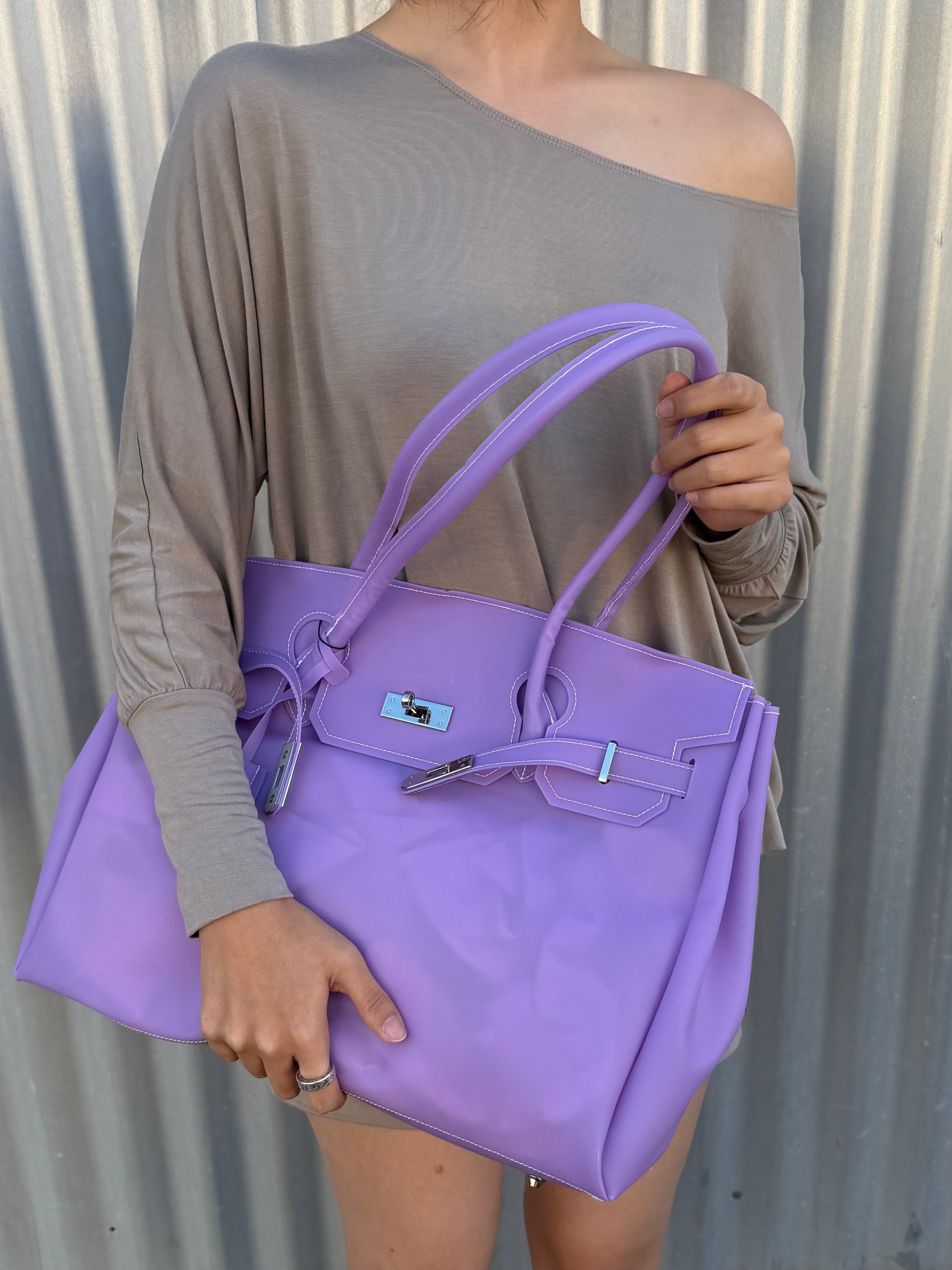 Large Jelly Firkin Bag — Purple