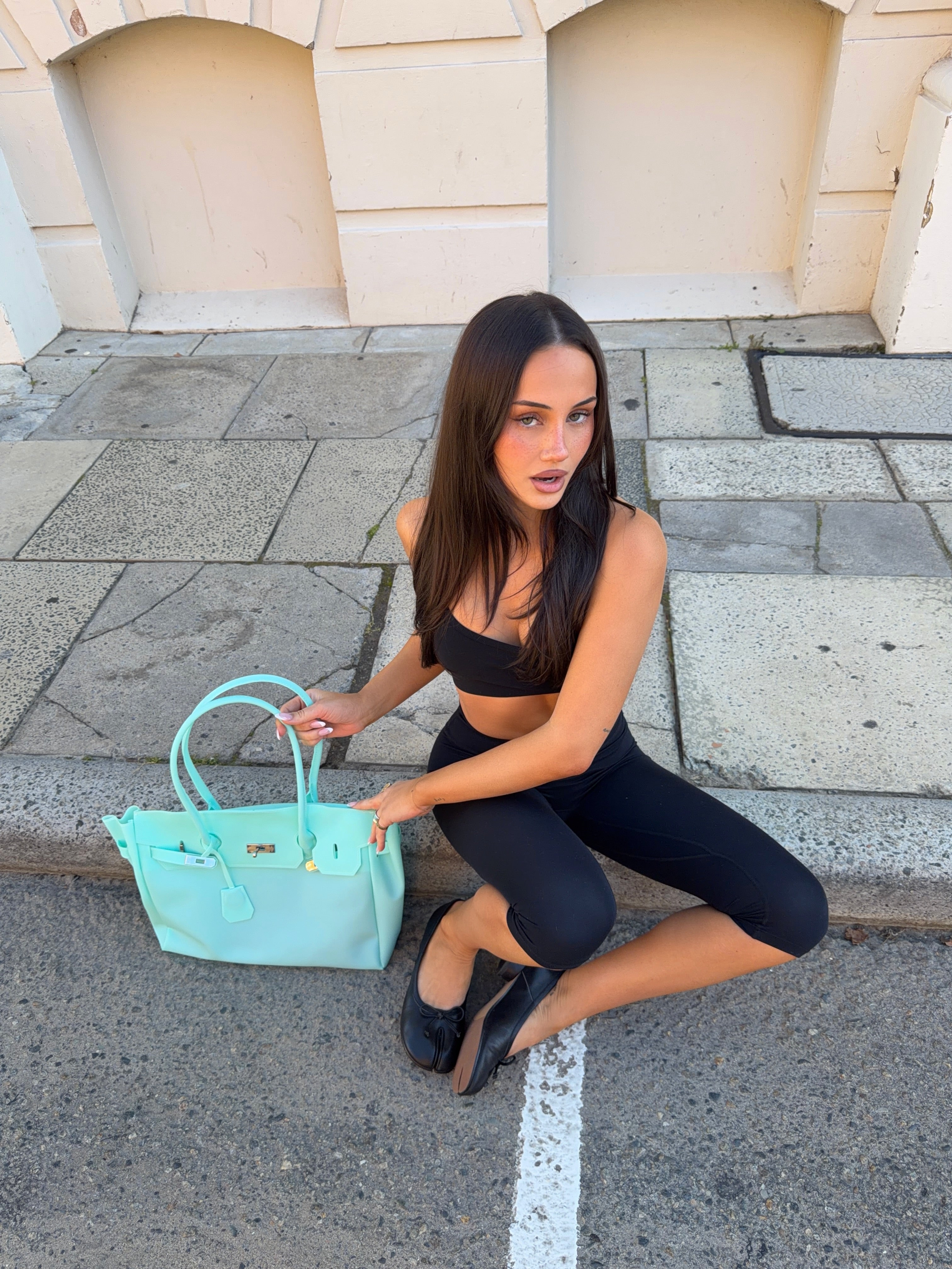 Large Jelly Firkin Bag — Aqua