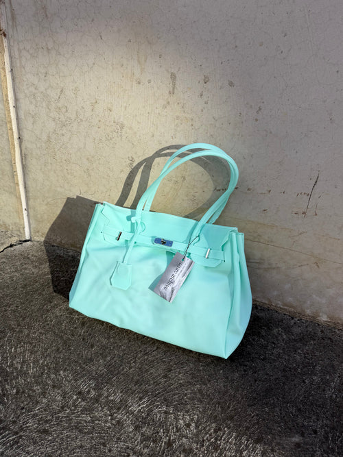 Large Jelly Firkin Bag — Aqua