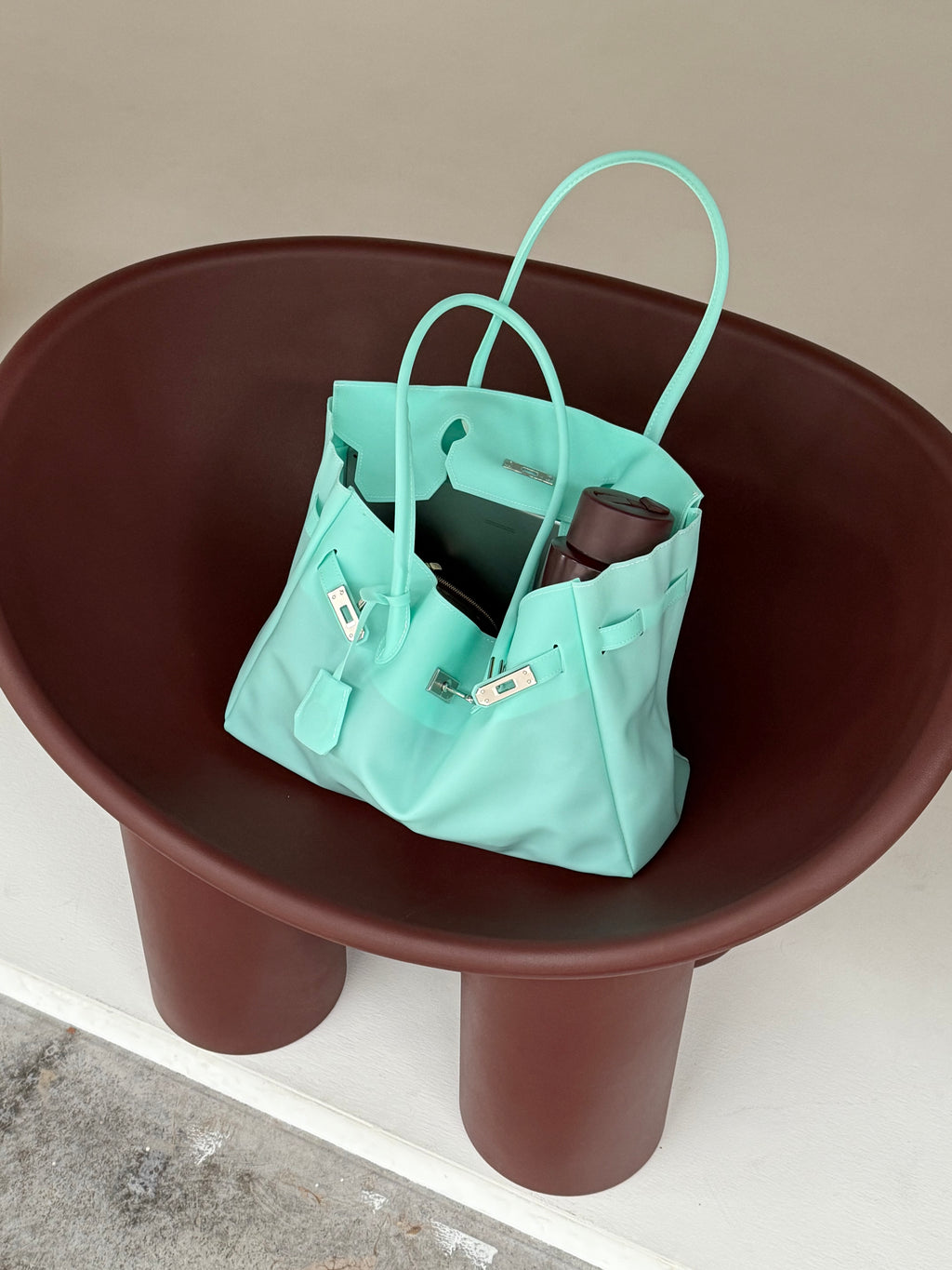Large Jelly Firkin Bag — Aqua
