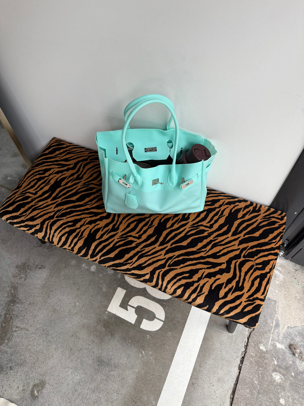 Large Jelly Firkin Bag — Aqua