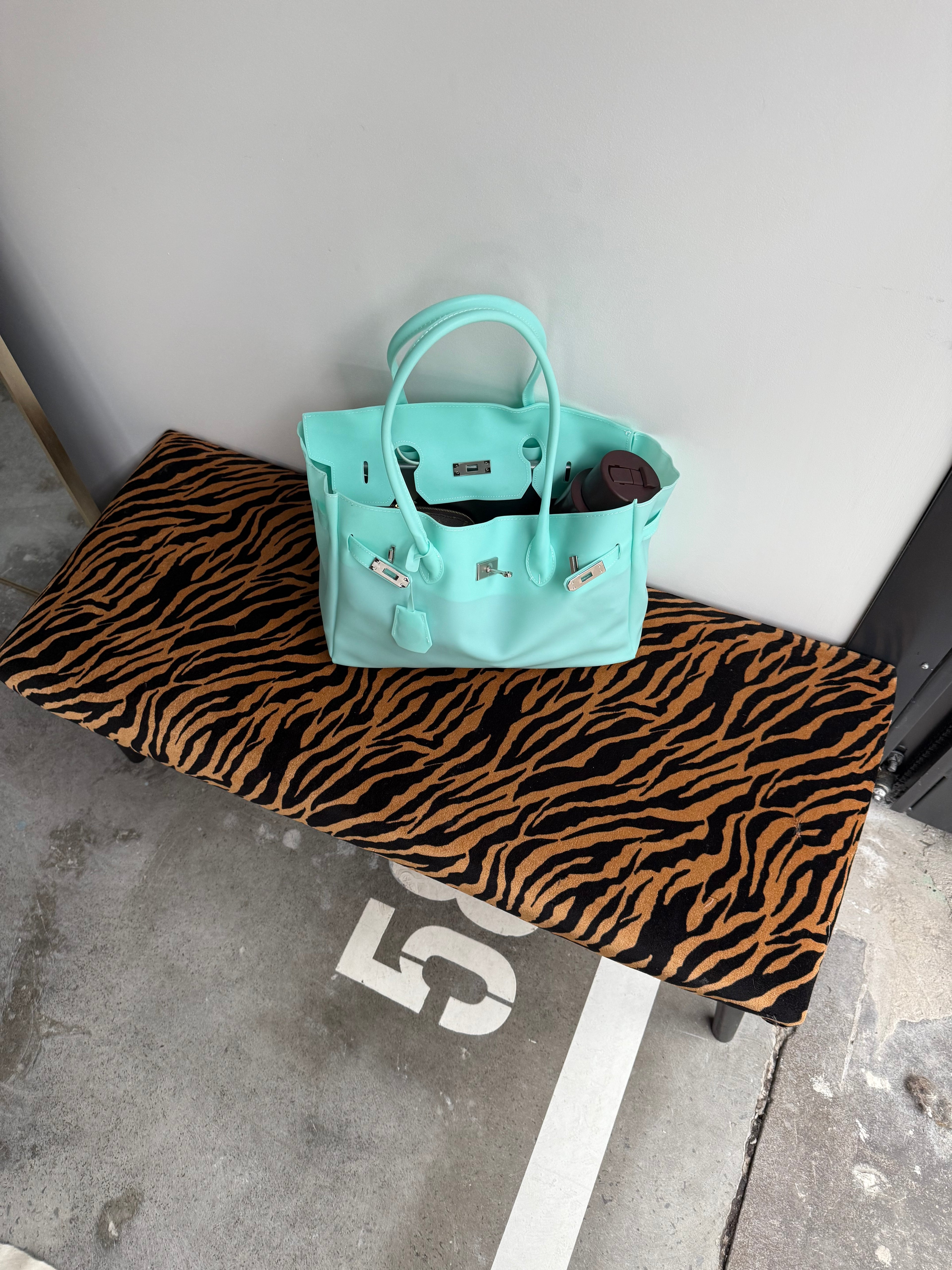 Large Jelly Firkin Bag — Aqua